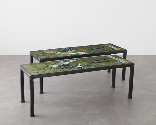 PAIR OF KARIN VAN LEYDEN (1906-1977) EGLOMISE END TABLES